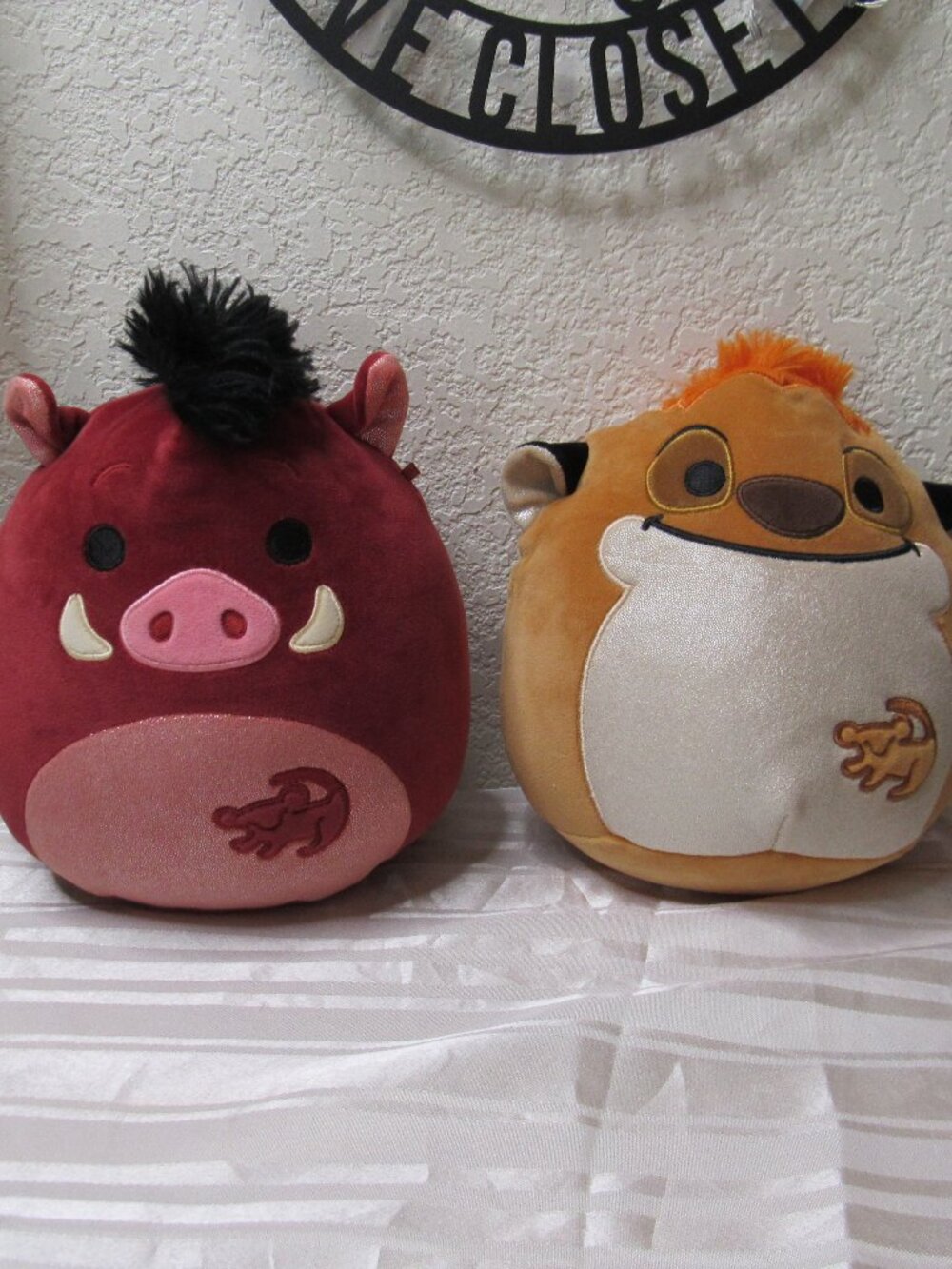 Disney Squishmallows Lion King Pumbaa & Timon Plush Toy Set Yellow Brown